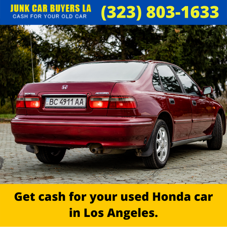 Get cash for your used Honda car in Los Angeles.